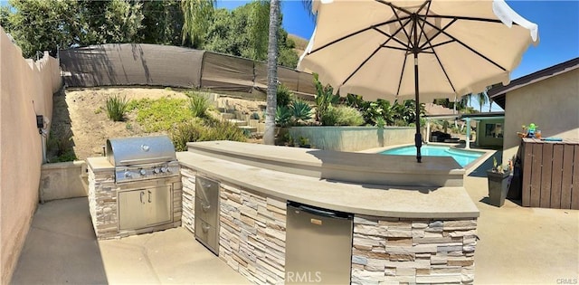 1349 Beech Hill Ave, Hacienda Heights, CA 91745 - fenced backyard with exterior kitchen and a patio area
