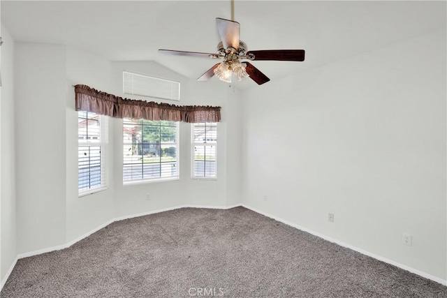 11246 Pleasant Hills Dr, Apple Valley, CA 92308 - carpeted empty room featuring vaulted ceiling and ceiling fan
