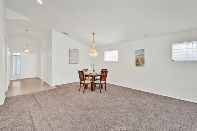 11246 Pleasant Hills Dr, Apple Valley, CA 92308 - dining space with carpet and vaulted ceiling