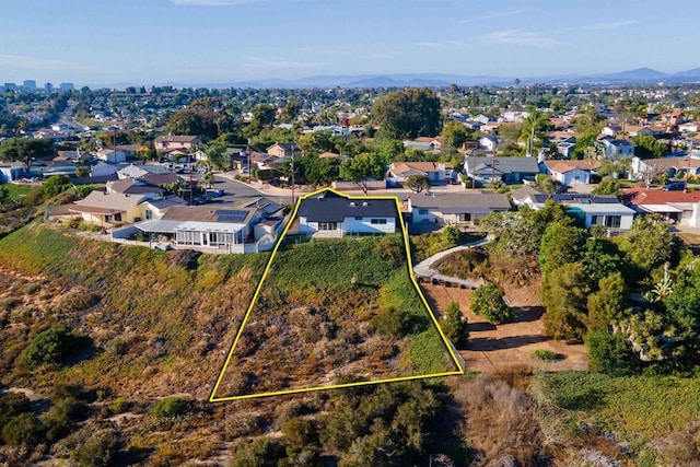 4143 Cole Way, San Diego, CA 92117 - aerial perspective of suburban area with property boundaries highlighted