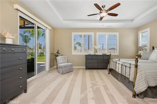 41798 Aviv Ct, Murrieta, CA 92562 - bedroom with a raised ceiling, access to outside, and multiple windows