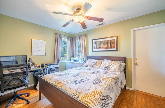 8638 Yorktown Ave, Los Angeles, CA 90045 - bedroom featuring wood finished floors and ceiling fan