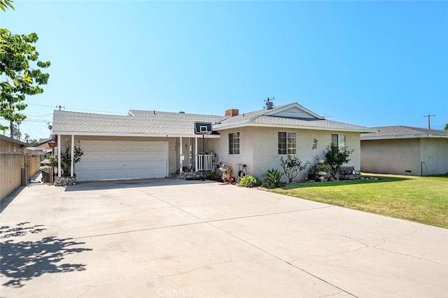 117 N Morada Ave, West Covina, CA 91790 - single story home with stucco siding, an attached garage, driveway, and a chimney