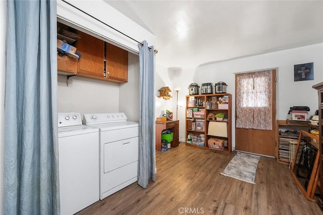 117 N Morada Ave, West Covina, CA 91790 - laundry room with wood finished floors and separate washer and dryer
