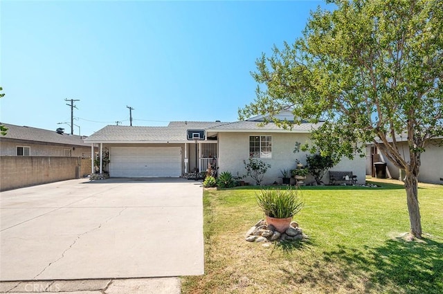 117 N Morada Ave, West Covina, CA 91790 - ranch-style house featuring a garage, concrete driveway, and stucco siding