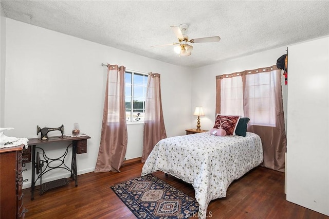 117 N Morada Ave, West Covina, CA 91790 - bedroom with wood finished floors, a textured ceiling, and a ceiling fan