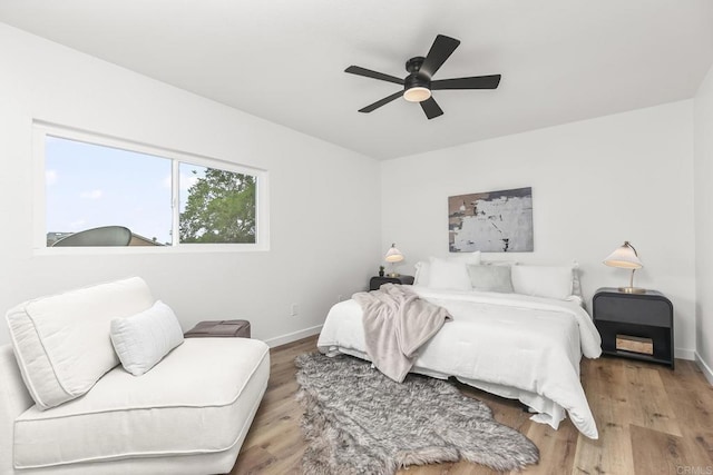 4514 Dawson Ave Unit 2, San Diego, CA 92115 - bedroom with wood finished floors and a ceiling fan