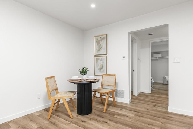 4514 Dawson Ave Unit 2, San Diego, CA 92115 - dining area featuring light wood-style floors and recessed lighting