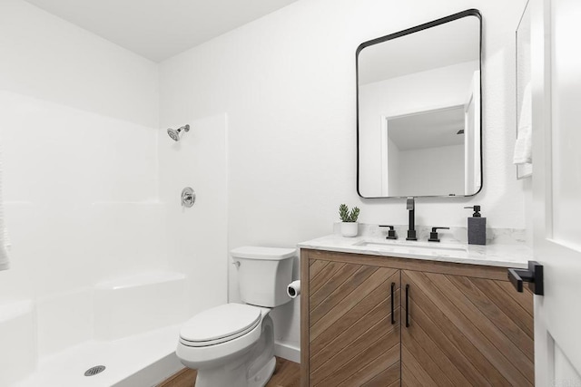 4514 Dawson Ave Unit 4, San Diego, CA 92115 - bathroom featuring vanity, a shower, and wood finished floors