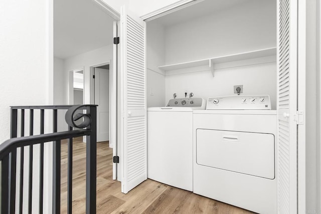 4514 Dawson Ave Unit 4, San Diego, CA 92115 - laundry room with separate washer and dryer and light wood finished floors