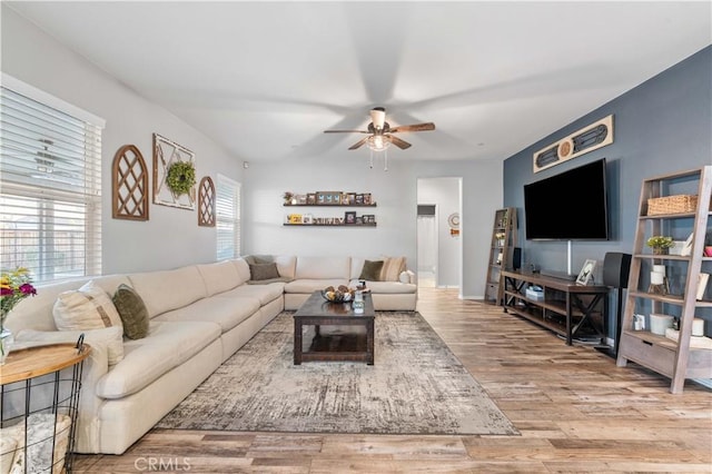 3558 Mt San Gorgonia Ave, Rosamond, CA 93560 - living area with ceiling fan and wood finished floors
