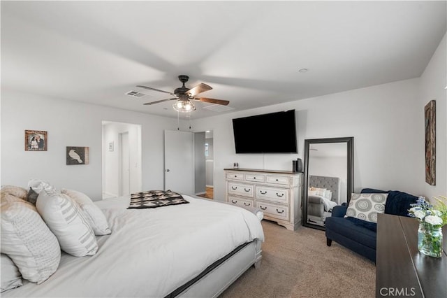 3558 Mt San Gorgonia Ave, Rosamond, CA 93560 - bedroom featuring light carpet and a ceiling fan