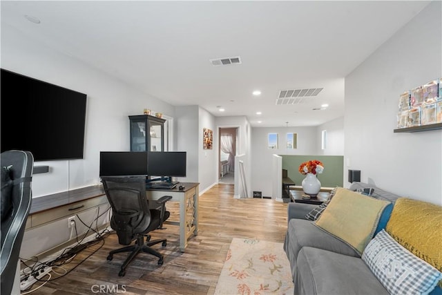 3558 Mt San Gorgonia Ave, Rosamond, CA 93560 - home office with wood finished floors and recessed lighting
