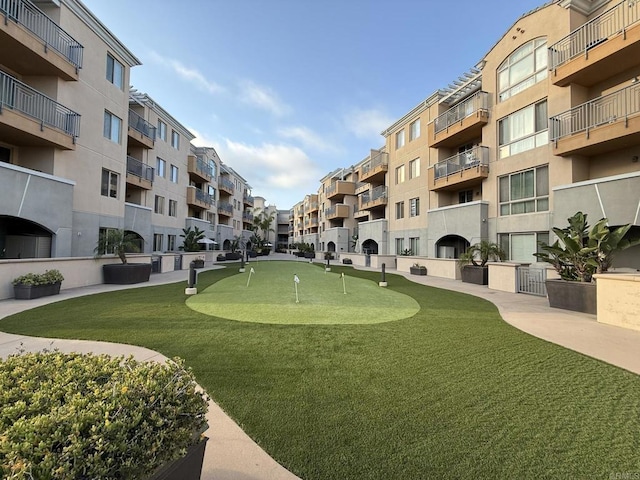 3887 Pell Pl Unit 134, San Diego, CA 92130 - surrounding community featuring an area to practice putting and a residential view