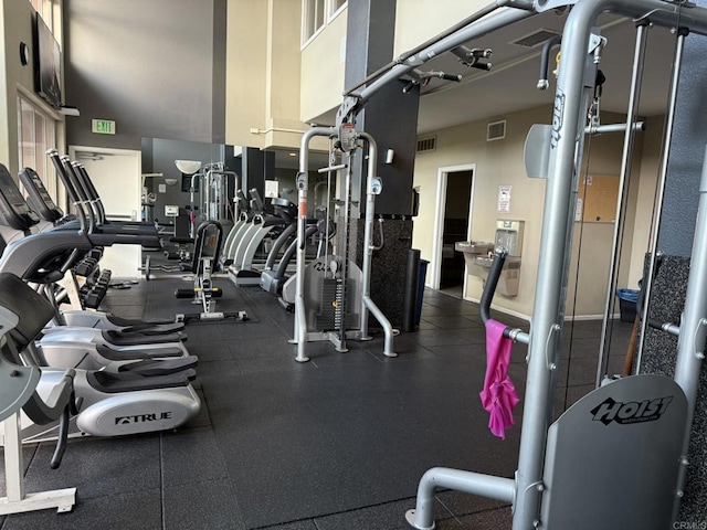 3887 Pell Pl Unit 134, San Diego, CA 92130 - workout area with a high ceiling