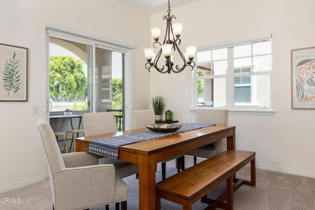 274 S Prospect Ave, Tustin, CA 92780 - dining space featuring a chandelier and light colored carpet