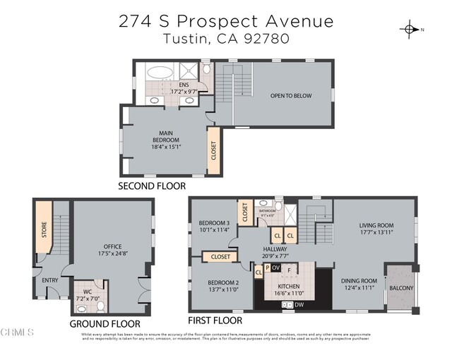 274 S Prospect Ave, Tustin, CA 92780 - view of property floor plan