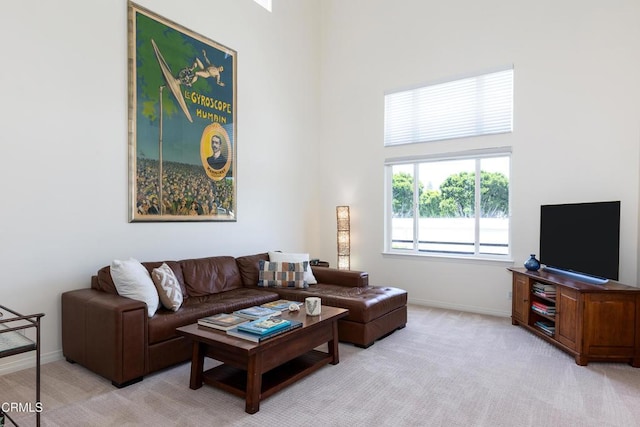 274 S Prospect Ave, Tustin, CA 92780 - living area featuring a towering ceiling and light colored carpet