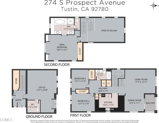 274 S Prospect Ave, Tustin, CA 92780 - view of floor plan / room layout