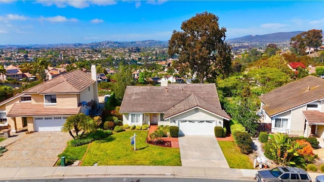 1633 Willowspring Dr N, Encinitas, CA 92024 - aerial perspective of suburban area featuring a mountain backdrop