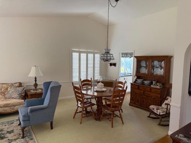 1633 Willowspring Dr N, Encinitas, CA 92024 - dining room featuring high vaulted ceiling and light colored carpet