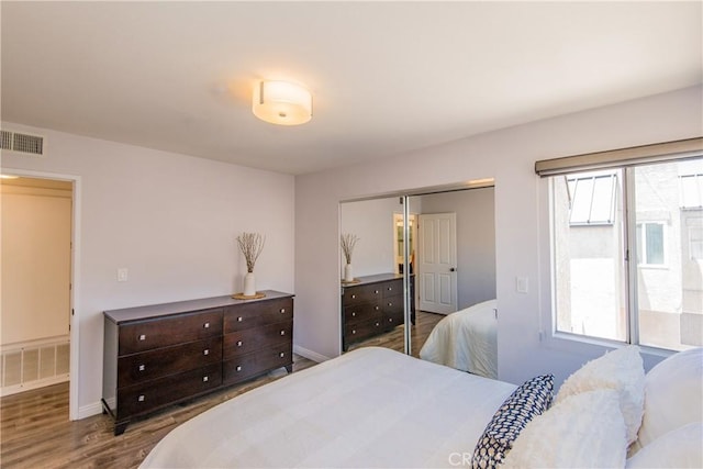 334 California St Unit D, Arcadia, CA 91006 - bedroom featuring wood finished floors, a closet, and access to outside