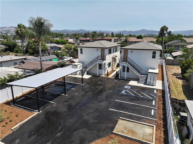 630 N Juniper St, Escondido, CA 92025 - uncovered parking lot with stairs, a mountain view, and a residential view