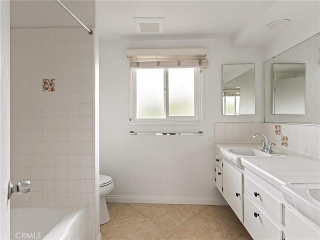 2640 Via Anacapa, Palos Verdes Estates, CA 90274 - full bathroom featuring double vanity, tile patterned flooring, and bathtub / shower combination