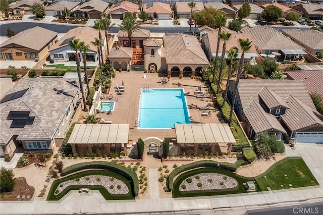 26135 Palm Breeze Ln, Menifee, CA 92586 - aerial view of residential area with a pool area