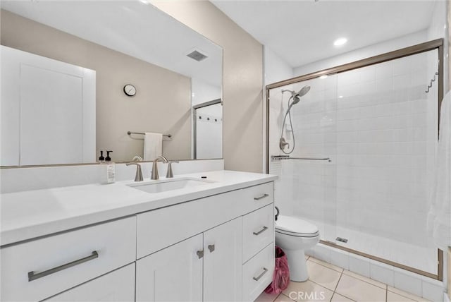 40 Riverton St, Phillips Ranch, CA 91766 - full bathroom with a stall shower, vanity, and tile patterned flooring