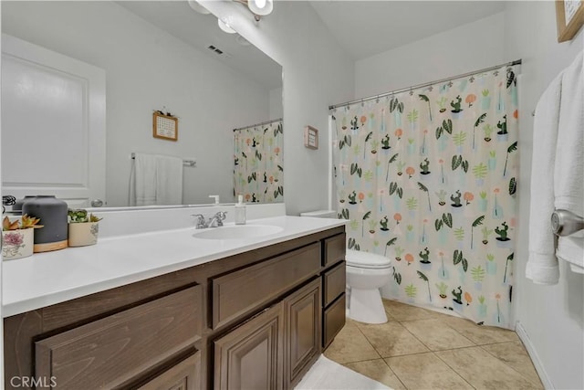 3026 Neary Ct, Rosamond, CA 93560 - bathroom with vanity, tile patterned flooring, and a shower with curtain