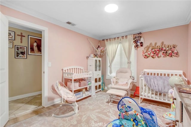 8555 Pigeon Pass Rd, Moreno Valley, CA 92557 - bedroom with baseboards and ornamental molding