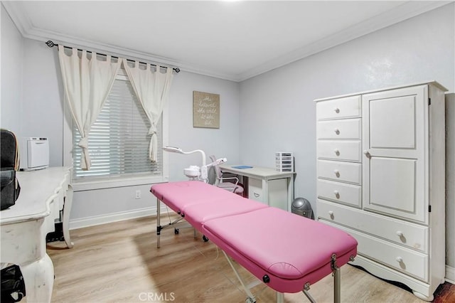 8555 Pigeon Pass Rd, Moreno Valley, CA 92557 - office with ornamental molding and light wood-type flooring