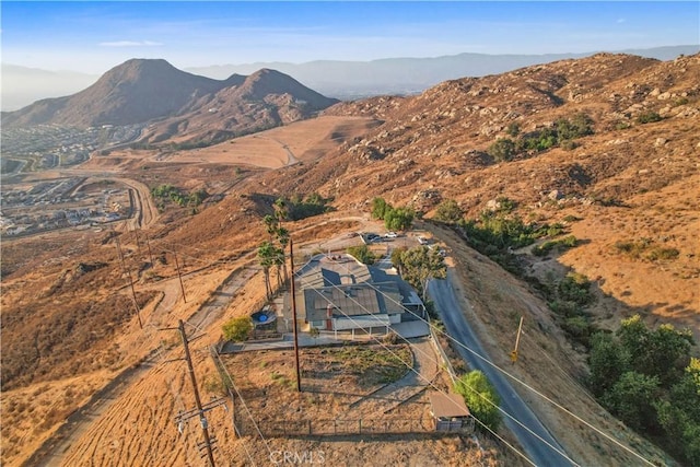 8555 Pigeon Pass Rd, Moreno Valley, CA 92557 - aerial view of property and surrounding area with a mountainous background