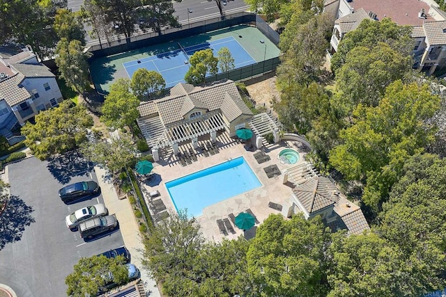 3521 Caminito El Rincon Unit 307, San Diego, CA 92130 - bird's eye view of a pool area