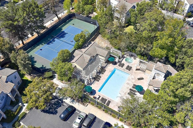 3521 Caminito El Rincon Unit 307, San Diego, CA 92130 - aerial overview of property's location featuring a pool