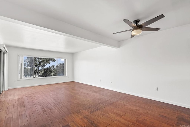 6812 Hyde Park Dr Unit G, San Diego, CA 92119 - spare room with wood finished floors, a ceiling fan, and beamed ceiling