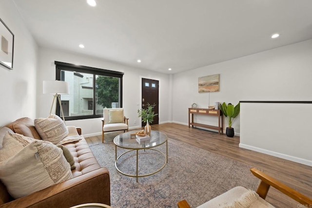 2282 Caminito Pescado Unit 44, San Diego, CA 92107 - living room with wood finished floors and recessed lighting
