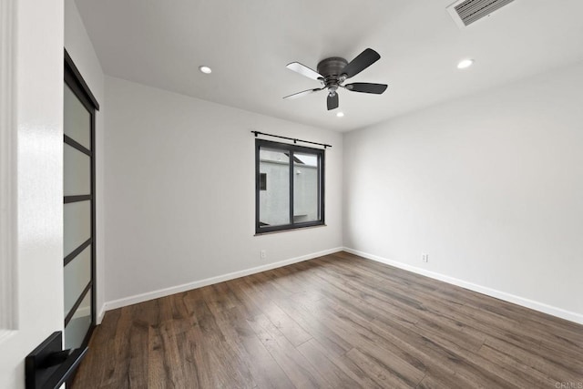 2282 Caminito Pescado Unit 44, San Diego, CA 92107 - unfurnished room with wood finished floors, recessed lighting, and a ceiling fan
