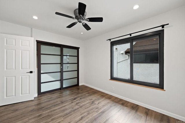 2282 Caminito Pescado Unit 44, San Diego, CA 92107 - unfurnished room featuring wood finished floors, recessed lighting, and ceiling fan