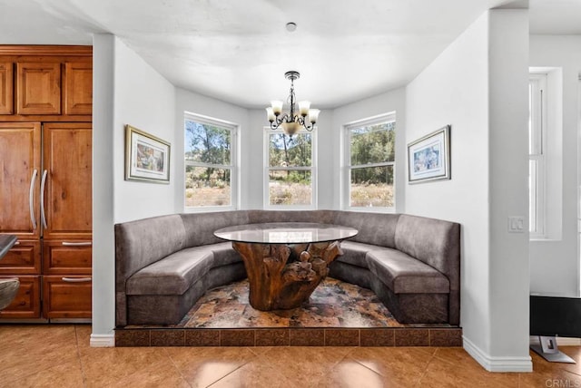 20202 Deerhorn Valley Rd, Jamul, CA 91935 - sitting room with a chandelier and tile patterned floors