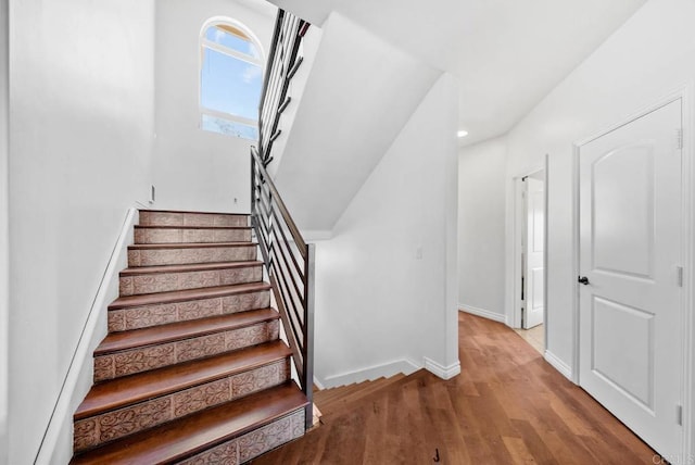 20202 Deerhorn Valley Rd, Jamul, CA 91935 - stairway featuring wood finished floors and recessed lighting
