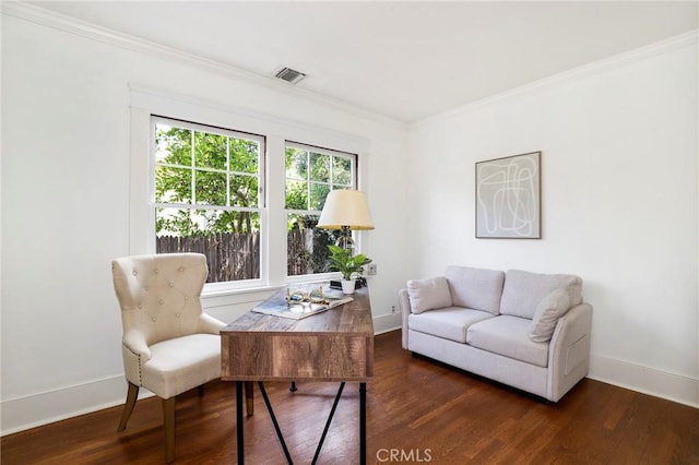 802 S Arroyo Blvd, Pasadena, CA 91105 - office with ornamental molding and dark wood-type flooring