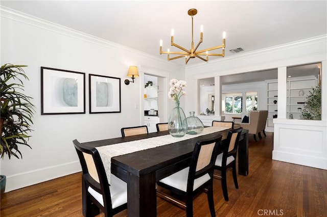 802 S Arroyo Blvd, Pasadena, CA 91105 - dining space featuring a chandelier, wood finished floors, and ornamental molding