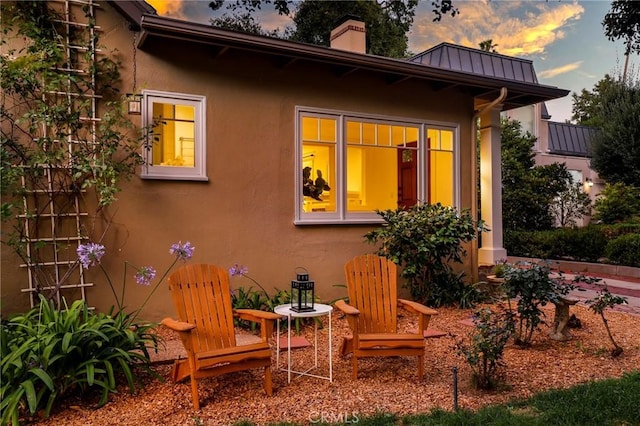 802 S Arroyo Blvd, Pasadena, CA 91105 - rear view of property featuring a chimney and stucco siding