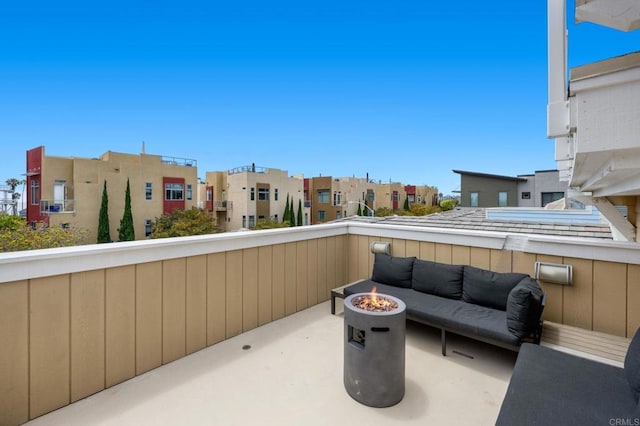 432 S Cleveland St, Oceanside, CA 92054 - balcony with an outdoor fire pit and a residential view