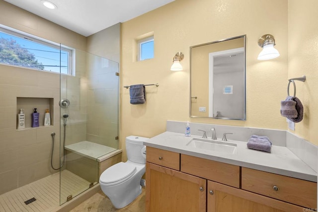 432 S Cleveland St, Oceanside, CA 92054 - full bath featuring vanity, plenty of natural light, a shower stall, and tile patterned flooring