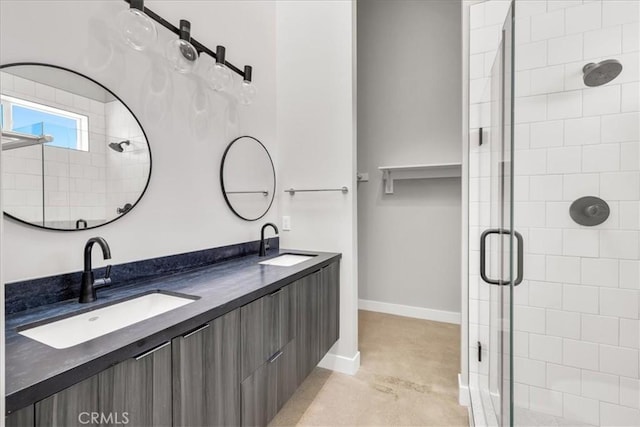 61850 Alta Mura Dr, Joshua Tree, CA 92252 - full bath featuring a shower stall and double vanity