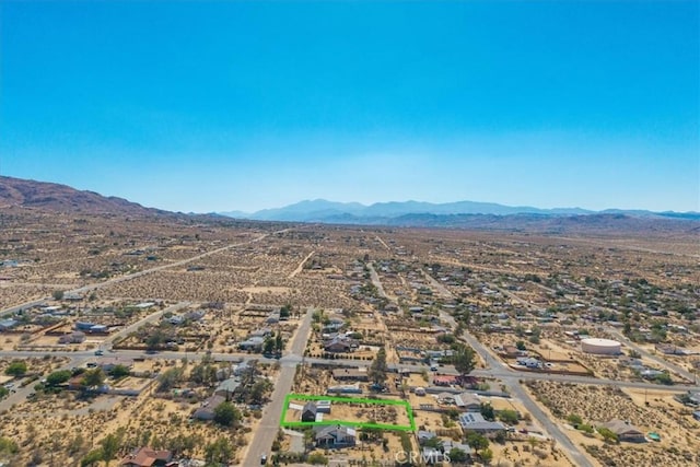 61850 Alta Mura Dr, Joshua Tree, CA 92252 - aerial view of property's location with a mountainous background and property boundaries highlighted