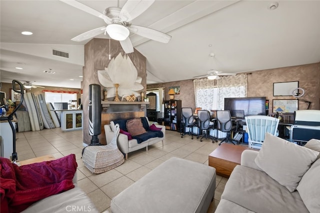 50802 280th St W, Lancaster, CA 93536 - living area with ceiling fan and tile patterned floors